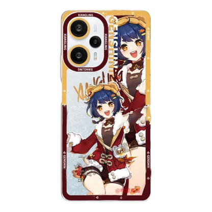 Genshin Phone Case - Cute Transparent Silicone Full Camera Protection All Round Defense Non Slip Cover - Anime Character Design [Specify Fit for iPhone Model]