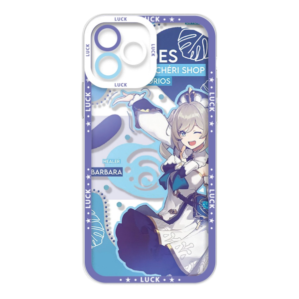 Genshin Phone Case - Cute Transparent Silicone Full Camera Protection All Round Defense Non Slip Cover - Anime Character Design [Specify Fit for iPhone Model]