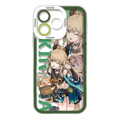 Genshin Phone Case - Cute Transparent Silicone Full Camera Protection All Round Defense Non Slip Cover - Anime Character Design [Specify Fit for iPhone Model]