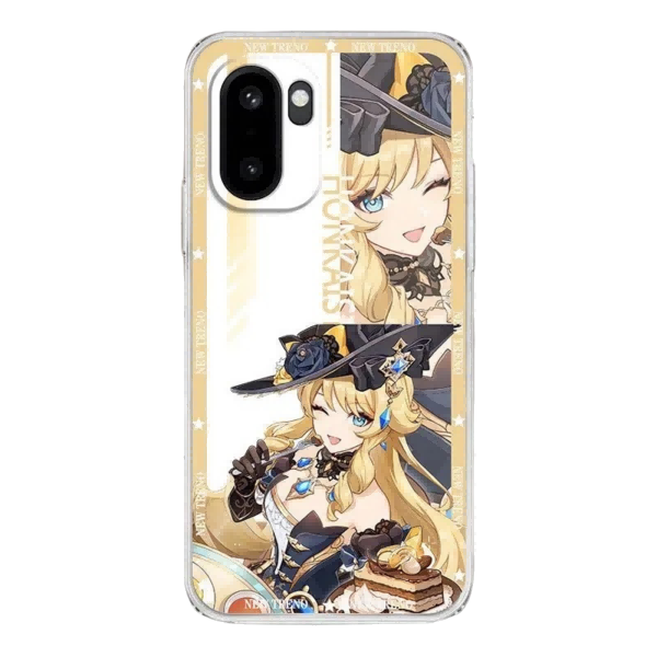Genshin Phone Case - Cute Transparent Silicone Full Camera Protection All Round Defense Non Slip Cover - Anime Character Design [Specify Fit for iPhone Model]