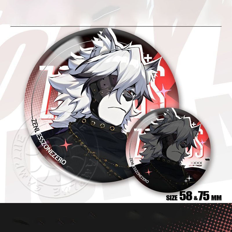 Ye Shunguang Lycaon Zone Zero Character Pin Badges - 58mm Refrigerator Magnet Anime Game Merch Gift for Fans and Students - Zllada