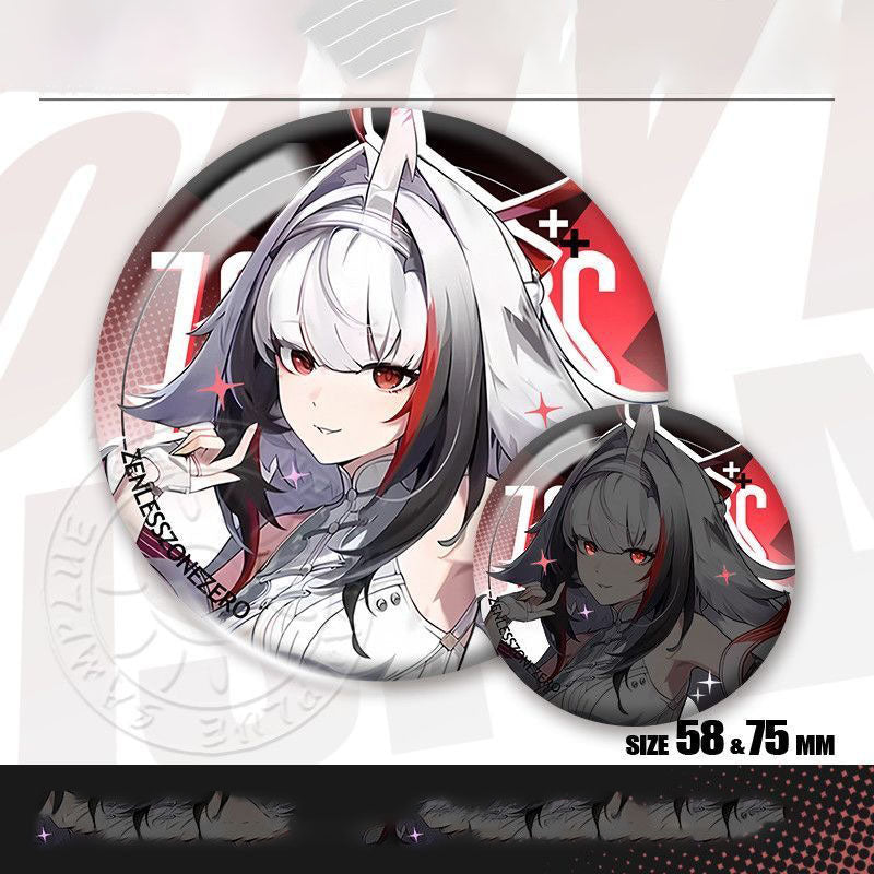 Ye Shunguang Lycaon Zone Zero Character Pin Badges - 58mm Refrigerator Magnet Anime Game Merch Gift for Fans and Students - Zllada