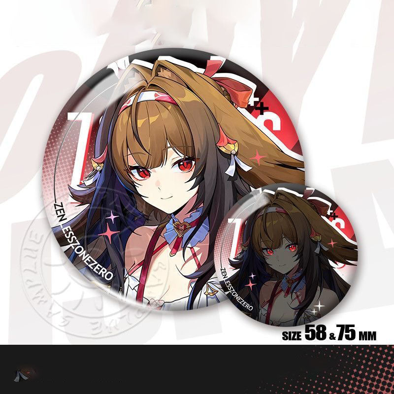 Ye Shunguang Lycaon Zone Zero Character Pin Badges - 58mm Refrigerator Magnet Anime Game Merch Gift for Fans and Students - Zllada
