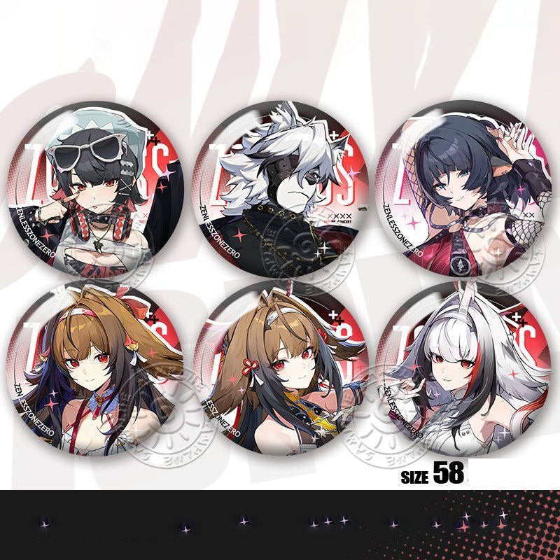 Ye Shunguang Lycaon Zone Zero Character Pin Badges - 58mm Refrigerator Magnet Anime Game Merch Gift for Fans and Students - Zllada