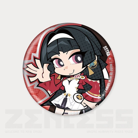 Q Style Zone Zero Character Pin Badges - 58mm Refrigerator Magnet Anime Game Merch Gift for Fans and Students - Zllada