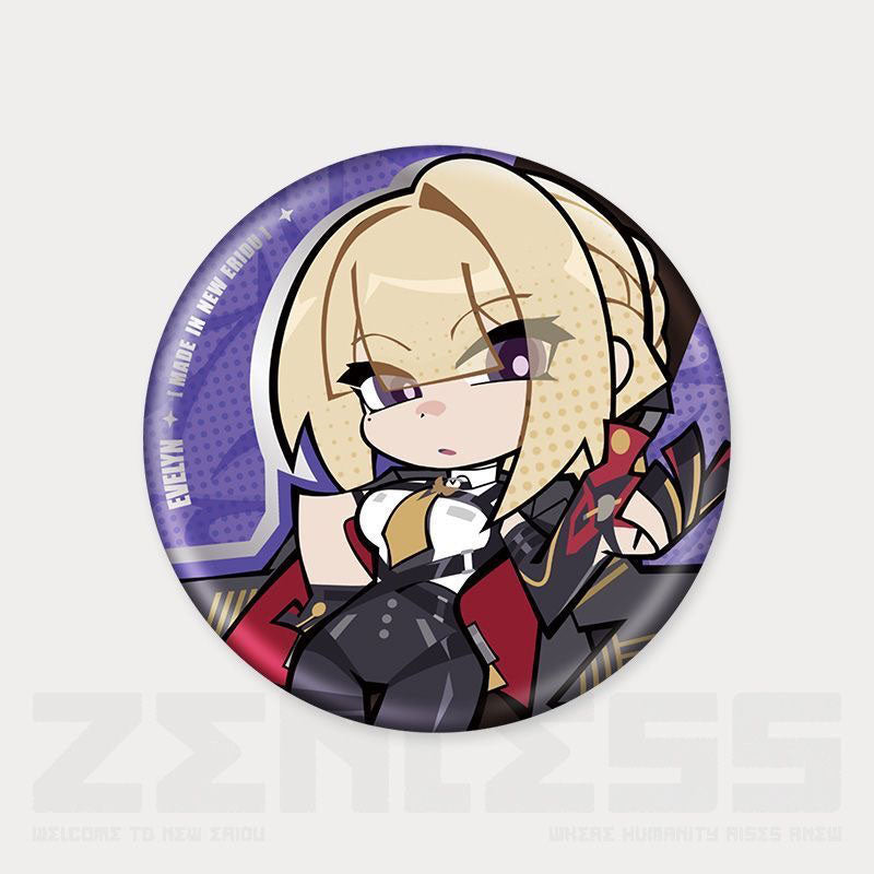 Q Style Zone Zero Character Pin Badges - 58mm Refrigerator Magnet Anime Game Merch Gift for Fans and Students - Zllada