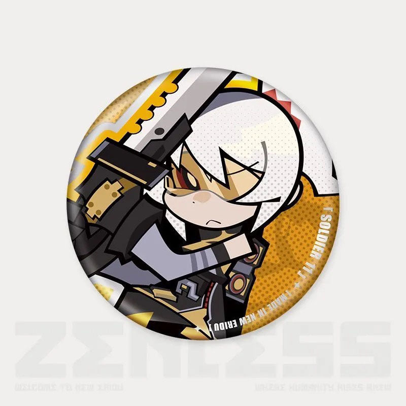 Q Style Zone Zero Character Pin Badges - 58mm Refrigerator Magnet Anime Game Merch Gift for Fans and Students - Zllada