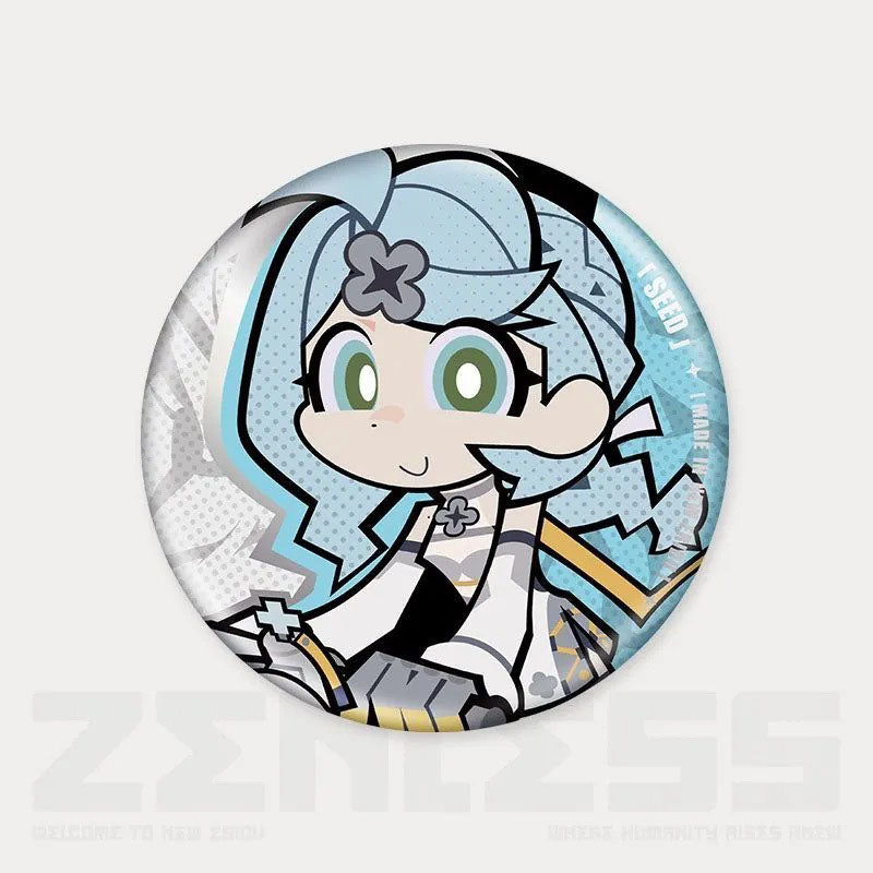 Q Style Zone Zero Character Pin Badges - 58mm Refrigerator Magnet Anime Game Merch Gift for Fans and Students - Zllada