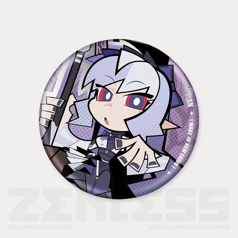 Q Style Zone Zero Character Pin Badges - 58mm Refrigerator Magnet Anime Game Merch Gift for Fans and Students - Zllada