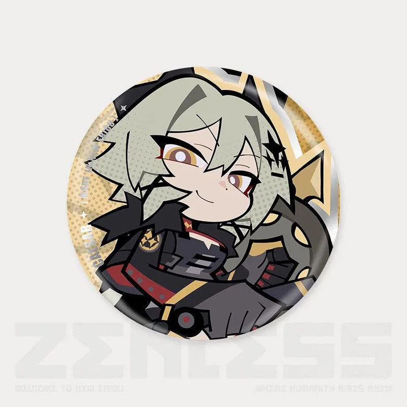 Q Style Zone Zero Character Pin Badges - 58mm Refrigerator Magnet Anime Game Merch Gift for Fans and Students - Zllada