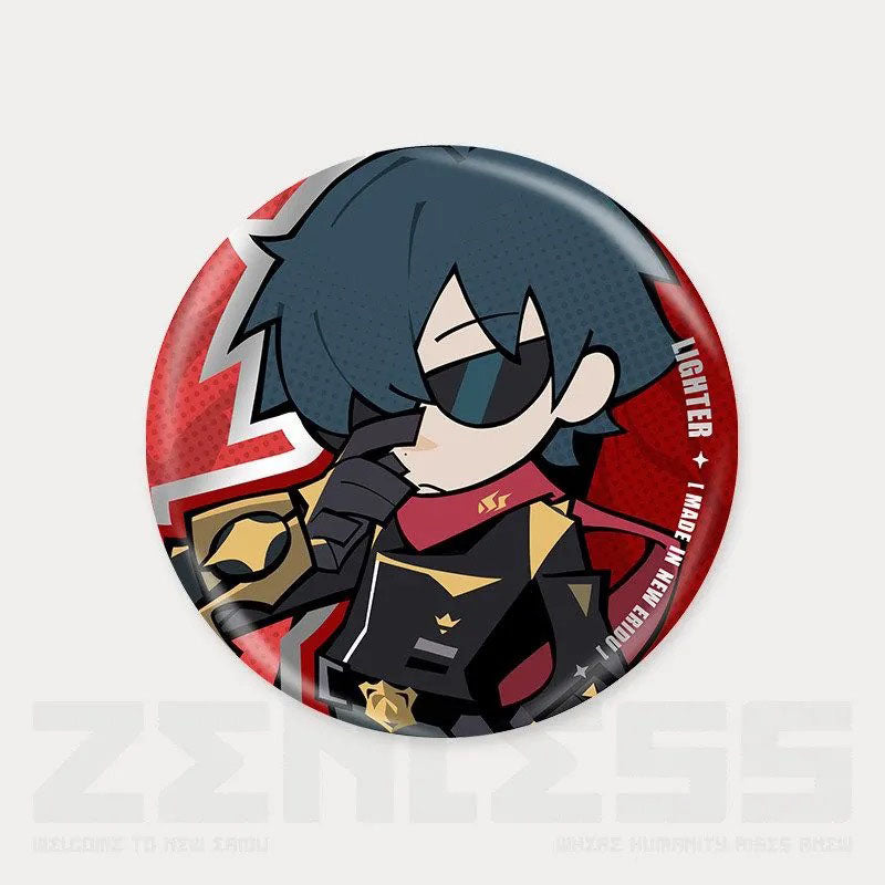 Q Style Zone Zero Character Pin Badges - 58mm Refrigerator Magnet Anime Game Merch Gift for Fans and Students - Zllada