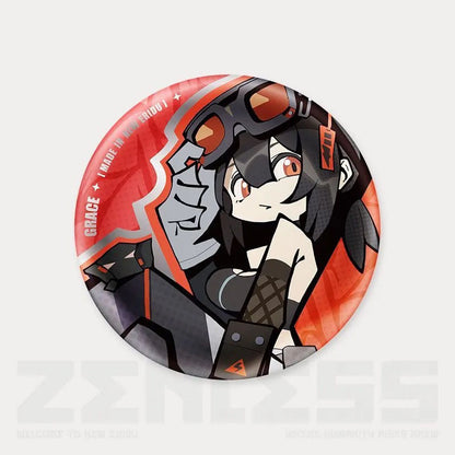 Q Style Zone Zero Character Pin Badges - 58mm Refrigerator Magnet Anime Game Merch Gift for Fans and Students - Zllada