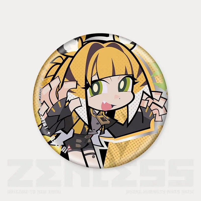 Q Style Zone Zero Character Pin Badges - 58mm Refrigerator Magnet Anime Game Merch Gift for Fans and Students - Zllada