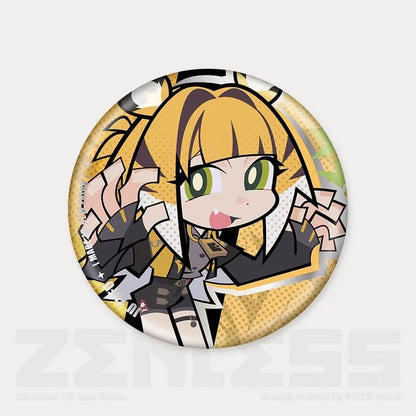 Q Style Zone Zero Character Pin Badges - 58mm Refrigerator Magnet Anime Game Merch Gift for Fans and Students - Zllada