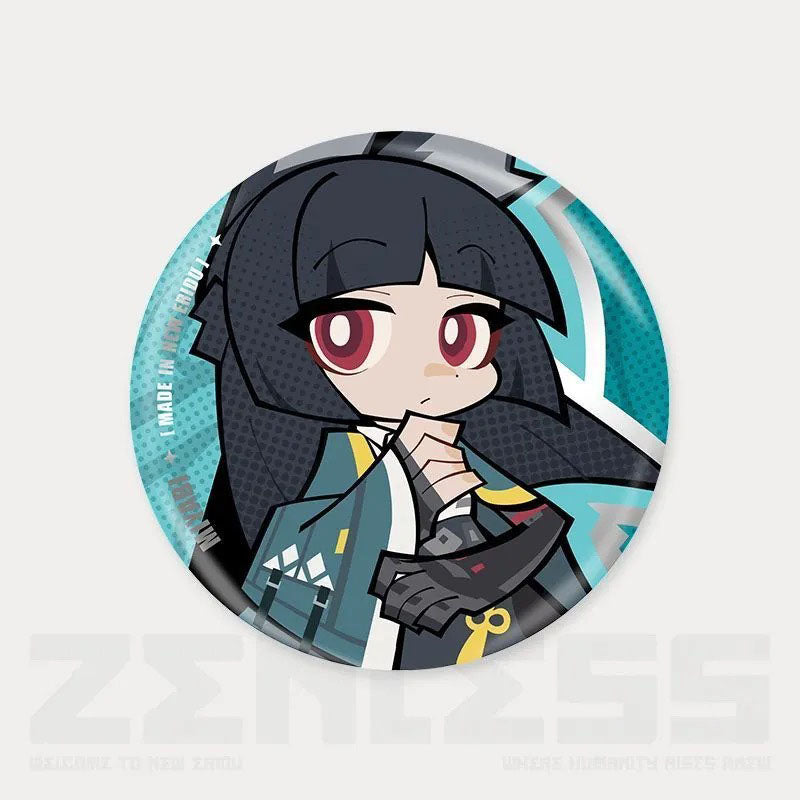 Q Style Zone Zero Character Pin Badges - 58mm Refrigerator Magnet Anime Game Merch Gift for Fans and Students - Zllada