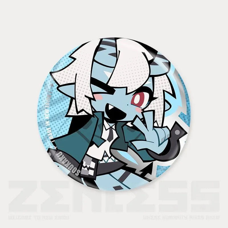 Q Style Zone Zero Character Pin Badges - 58mm Refrigerator Magnet Anime Game Merch Gift for Fans and Students - Zllada