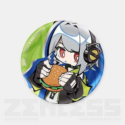 Q Style Zone Zero Character Pin Badges - 58mm Refrigerator Magnet Anime Game Merch Gift for Fans and Students - Zllada