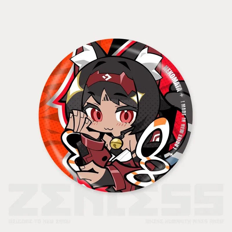 Q Style Zone Zero Character Pin Badges - 58mm Refrigerator Magnet Anime Game Merch Gift for Fans and Students - Zllada