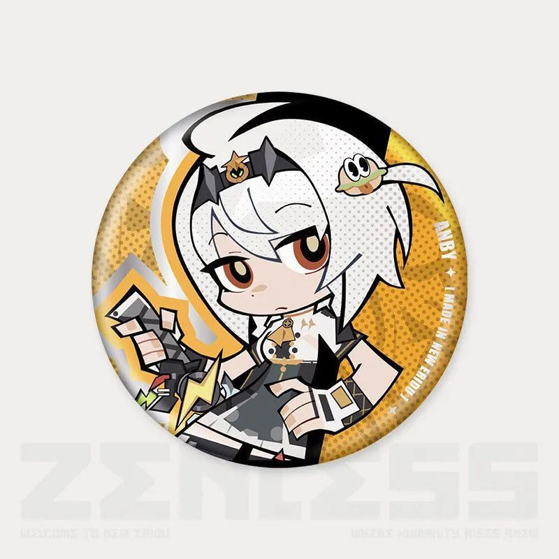 Q Style Zone Zero Character Pin Badges - 58mm Refrigerator Magnet Anime Game Merch Gift for Fans and Students - Zllada