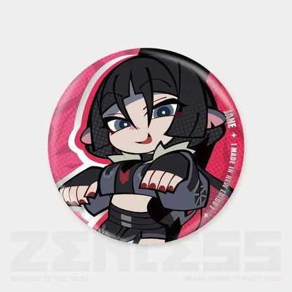 Q Style Zone Zero Character Pin Badges - 58mm Refrigerator Magnet Anime Game Merch Gift for Fans and Students - Zllada