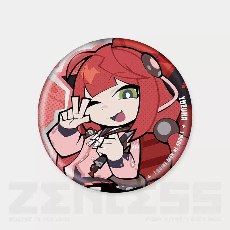 Q Style Zone Zero Character Pin Badges - 58mm Refrigerator Magnet Anime Game Merch Gift for Fans and Students - Zllada