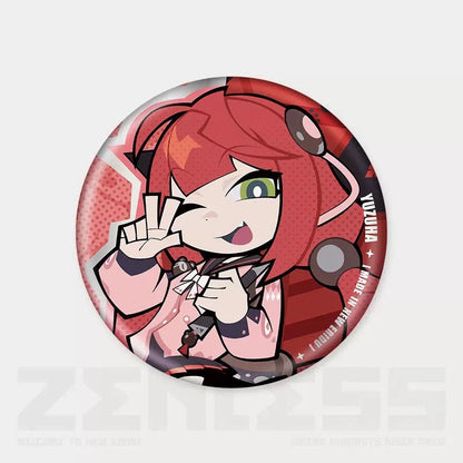 Q Style Zone Zero Character Pin Badges - 58mm Refrigerator Magnet Anime Game Merch Gift for Fans and Students - Zllada