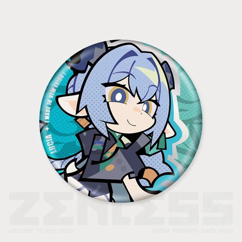 Q Style Zone Zero Character Pin Badges - 58mm Refrigerator Magnet Anime Game Merch Gift for Fans and Students - Zllada