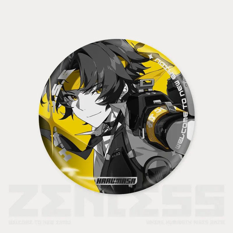 Zone Zero Character Pin Badges - 58mm Refrigerator Magnet Anime Game Merch Gift for Fans and Students - Zllada