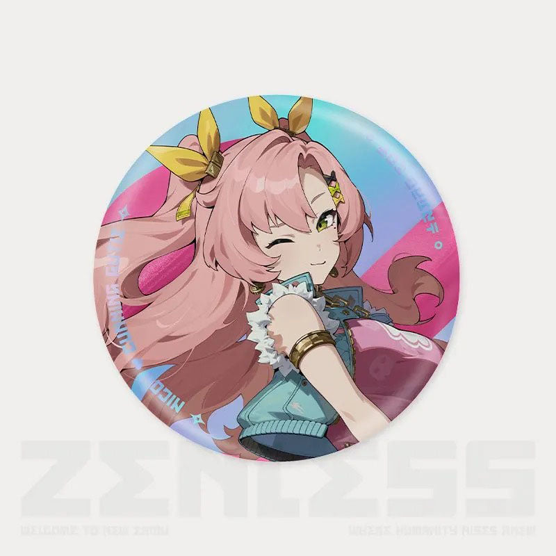 Astra Yao Nicole Ellen Zone Zero Character Pin Badges - 58mm Refrigerator Magnet Anime Game Merch Gift for Fans and Students - Zllada