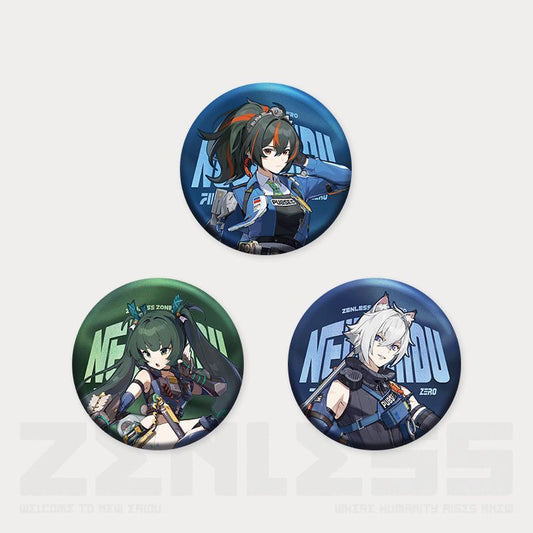 Zhu Yuan Qingyi Seth Zone Zero Character Pin Badges - 58mm Refrigerator Magnet Anime Game Merch Gift for Fans and Students - Zllada