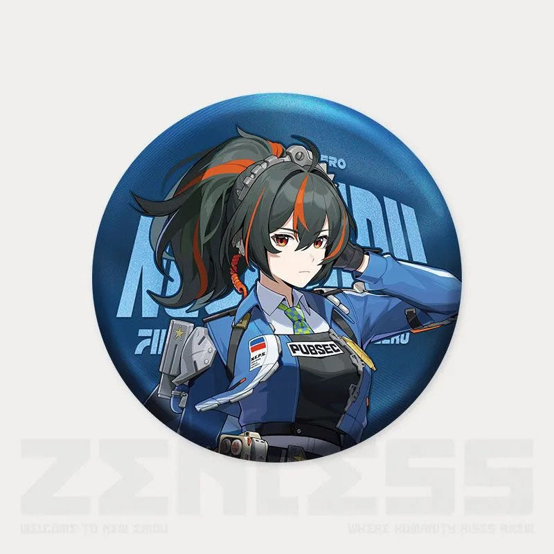 Zone Zero Character Pin Badges - 58mm Refrigerator Magnet Anime Game Merch Gift for Fans and Students - Zllada