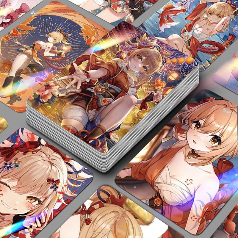 Genshin Holographic 50 Pcs Cards -  Gamers Fans Gift - Zllada