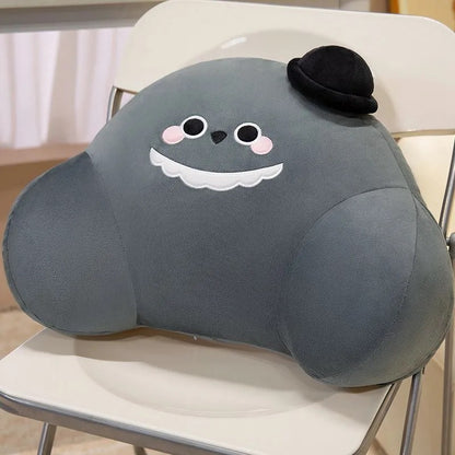 Love DeepspacePeripherals Lumbar Support Pillow – Versatile for Office, Bed, and Sofa, Cute Plush Back Cushion