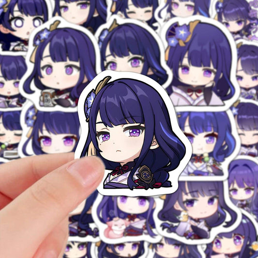 60 PCS Raiden Shogun Genshin Stickers - Anime Fan Gifts -Zllada