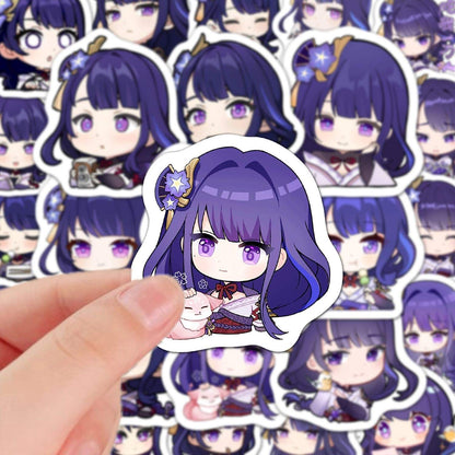 60 PCS Raiden Shogun Genshin Stickers - Anime Fan Gifts -Zllada