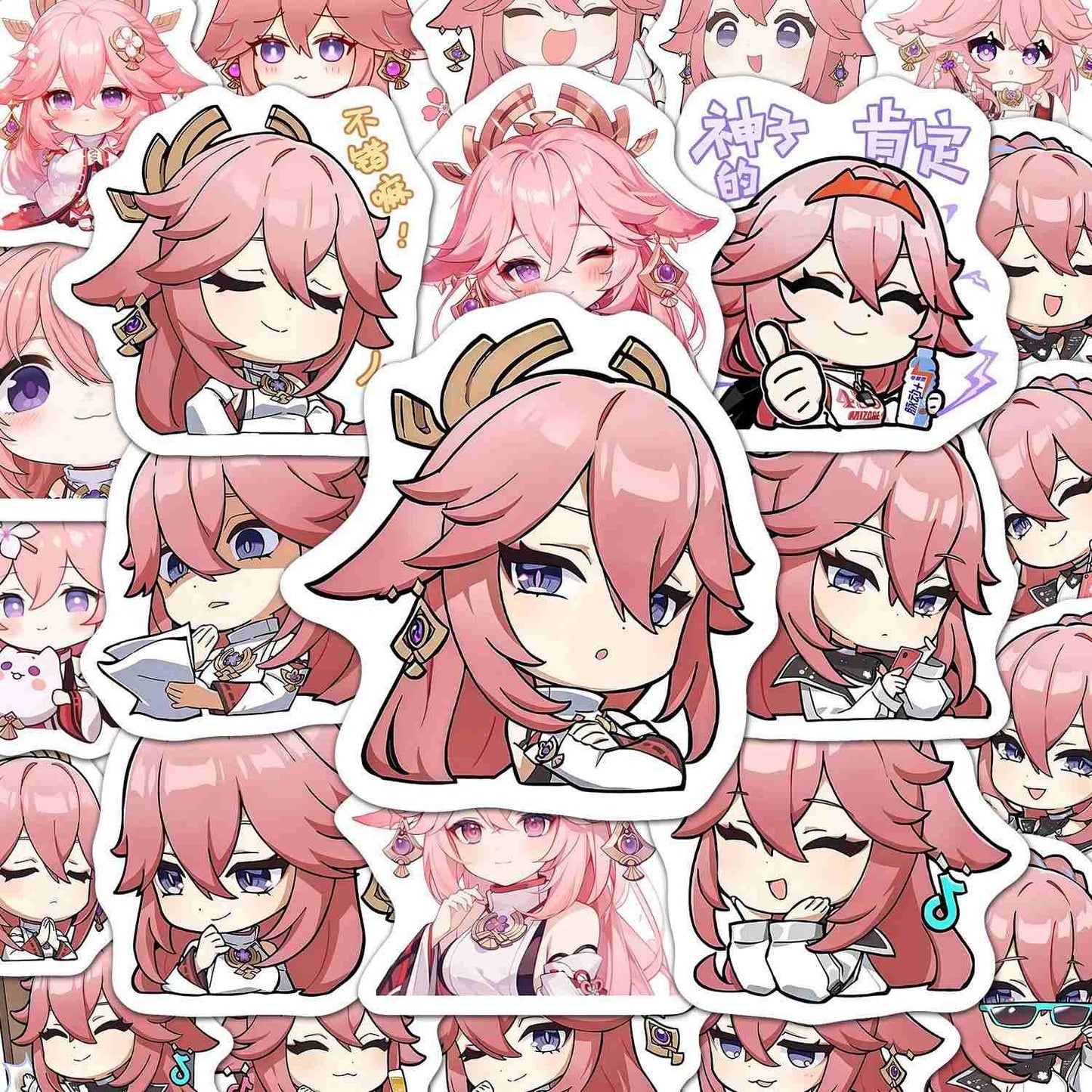 Yae Miko Genshin 60 PCS Stickers - Anime Fan Gifts -Zllada