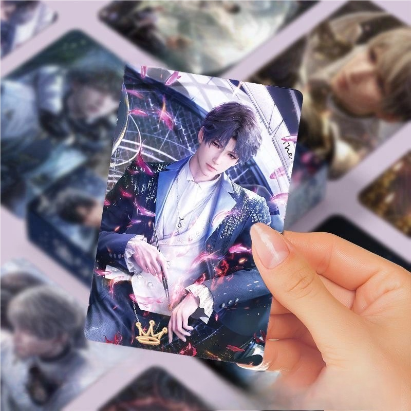 Love and Deepspace Holographic Cards - 55 Pcs Game Character Cards with Scratch-Resistant Protective Sleeves - Zayne, Xavier, Rafayel, Sylus - Anime Style Collection for Fans and Gamers