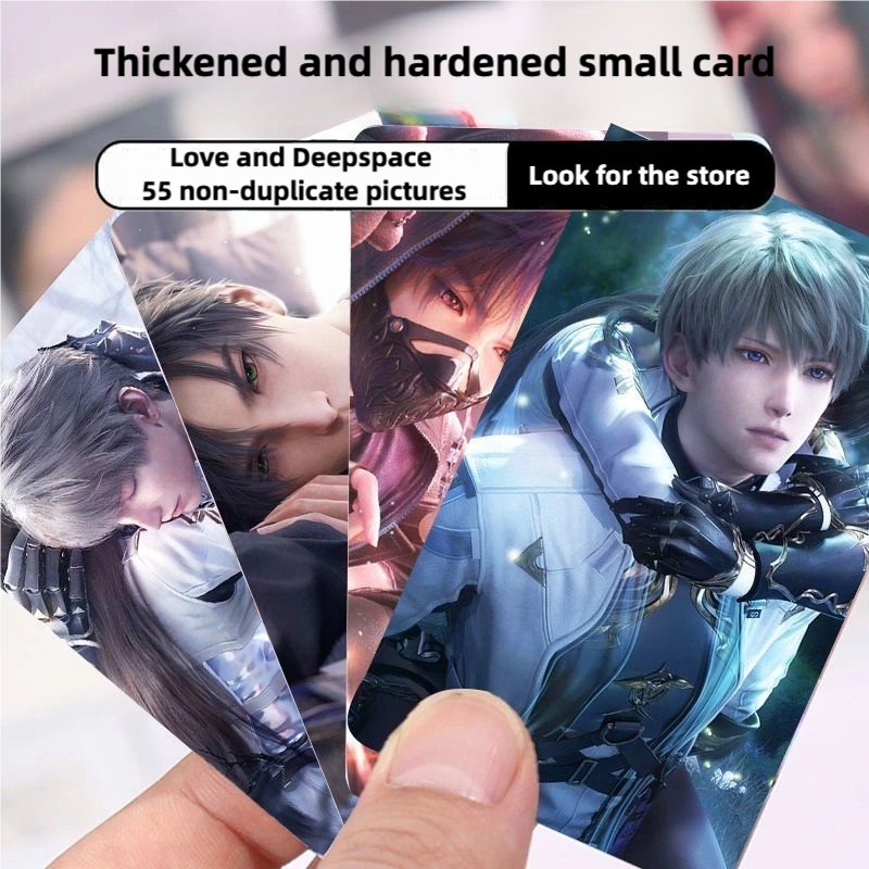 Love and Deepspace Holographic Cards - 55 Pcs Game Character Cards with Scratch-Resistant Protective Sleeves - Zayne, Xavier, Rafayel, Sylus - Anime Style Collection for Fans and Gamers