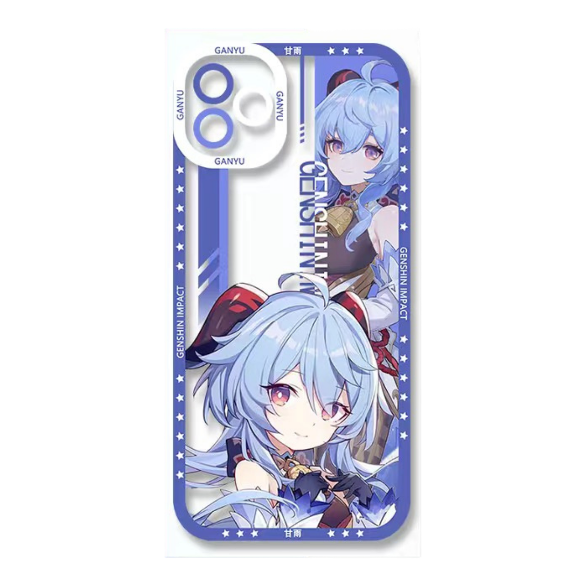 Q Style Genshin Phone Case - Cute Transparent Silicone Full Camera Protection All Round Defense Non Slip Cover - Anime Character Design [Specify Phone Model]