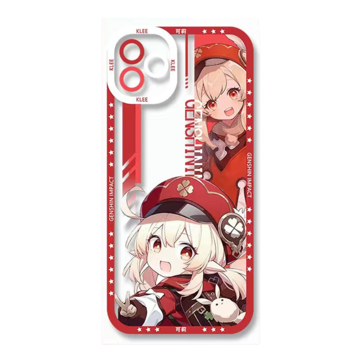 Q Style Genshin Phone Case - Cute Transparent Silicone Full Camera Protection All Round Defense Non Slip Cover - Anime Character Design [Specify Phone Model]