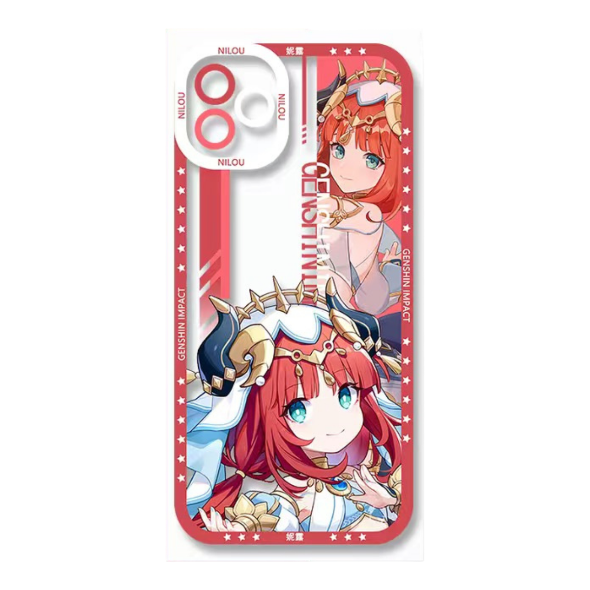 Q Style Genshin Phone Case - Cute Transparent Silicone Full Camera Protection All Round Defense Non Slip Cover - Anime Character Design [Specify Phone Model]