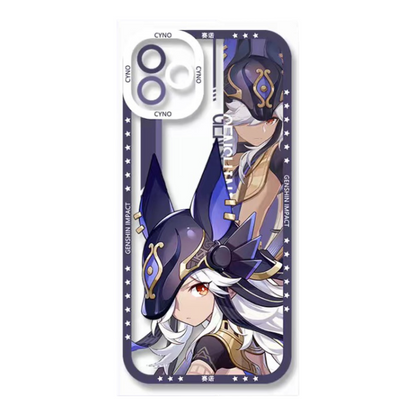 Q Style Genshin Phone Case - Cute Transparent Silicone Full Camera Protection All Round Defense Non Slip Cover - Anime Character Design [Specify Phone Model]