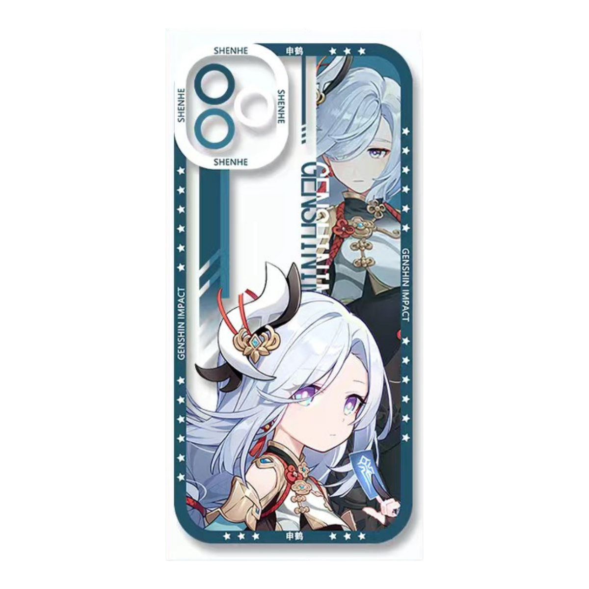 Q Style Genshin Phone Case - Cute Transparent Silicone Full Camera Protection All Round Defense Non Slip Cover - Anime Character Design [Specify Phone Model]