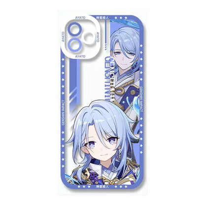 Q Style Genshin Phone Case - Cute Transparent Silicone Full Camera Protection All Round Defense Non Slip Cover - Anime Character Design [Specify Phone Model]