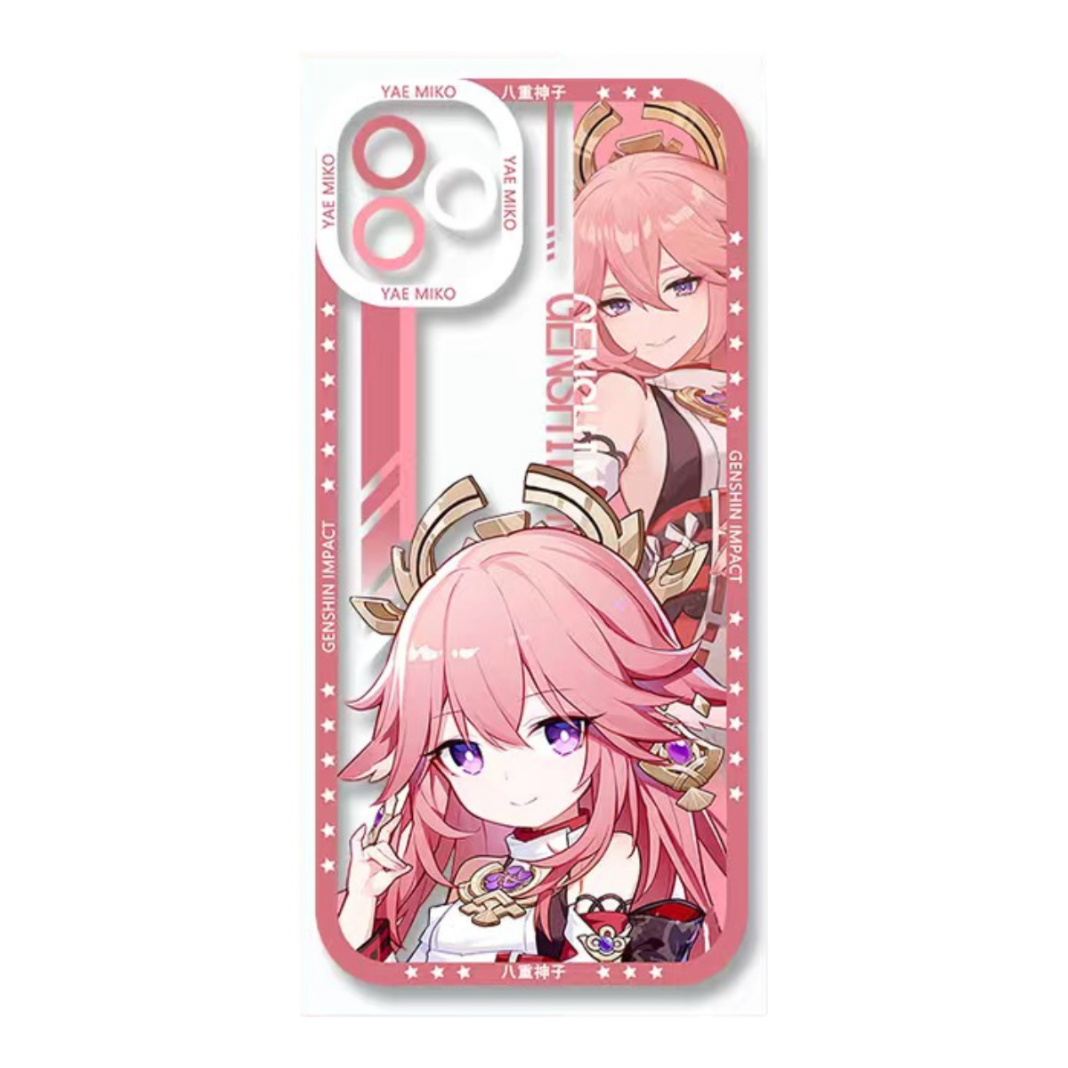 Q Style Genshin Phone Case - Cute Transparent Silicone Full Camera Protection All Round Defense Non Slip Cover - Anime Character Design [Specify Phone Model]
