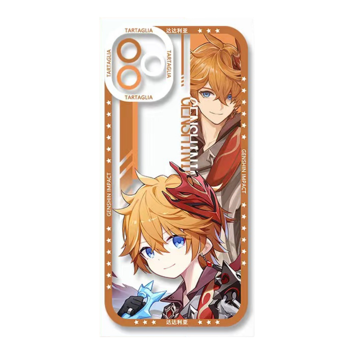 Q Style Genshin Phone Case - Cute Transparent Silicone Full Camera Protection All Round Defense Non Slip Cover - Anime Character Design [Specify Phone Model]
