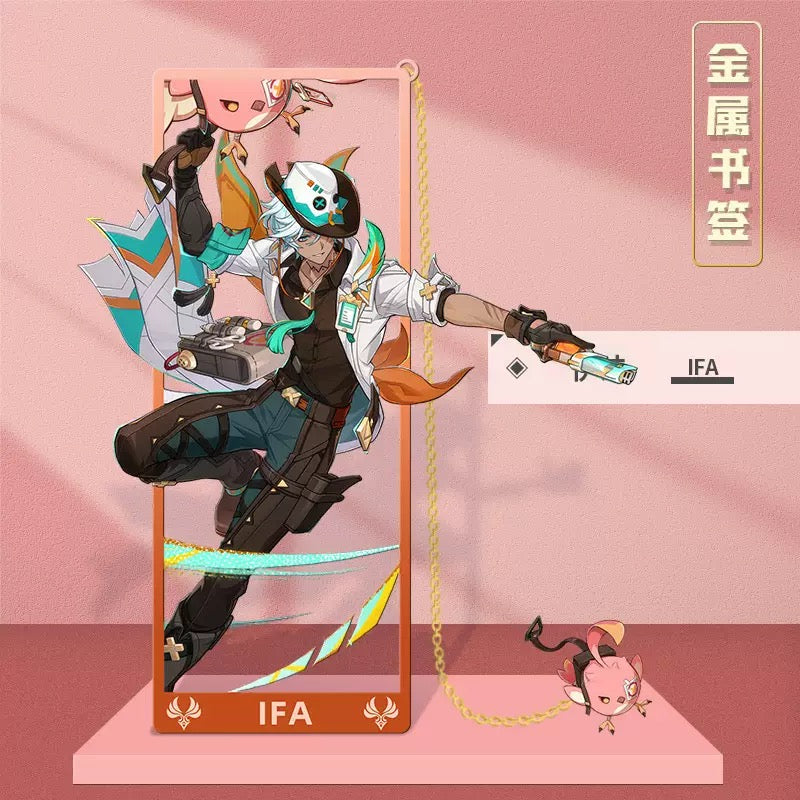Genshin Impact Amber Metal Bookmark - Anime Figure Merch with 3D Display Box - Birthday Gifts for Fans Friends Gamer Book Lovers - Zllada