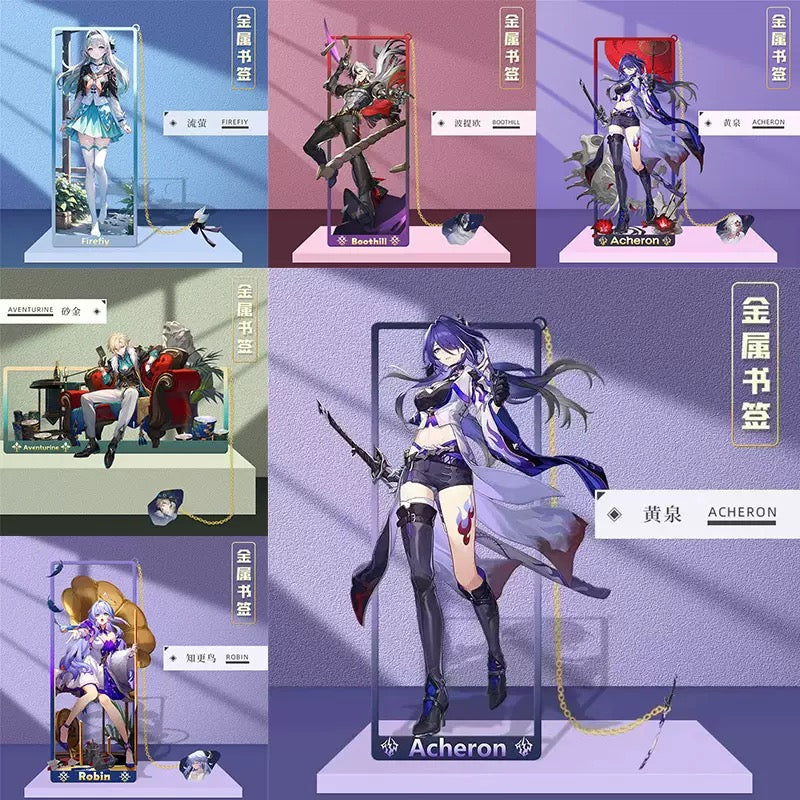 Honkai Star Rail Acheron Metal Bookmark - Anime Figure Merch with 3D Display Box - Birthday Gifts for Fans Friends Gamer Book Lovers - Zllada