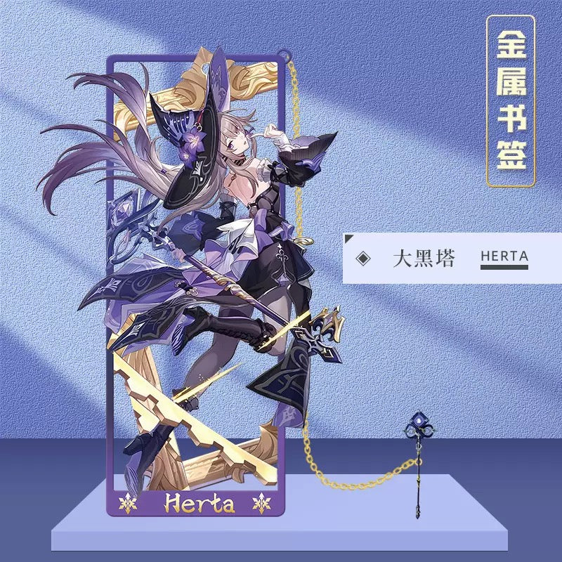 Honkai Star Rail Acheron Metal Bookmark - Anime Figure Merch with 3D Display Box - Birthday Gifts for Fans Friends Gamer Book Lovers - Zllada