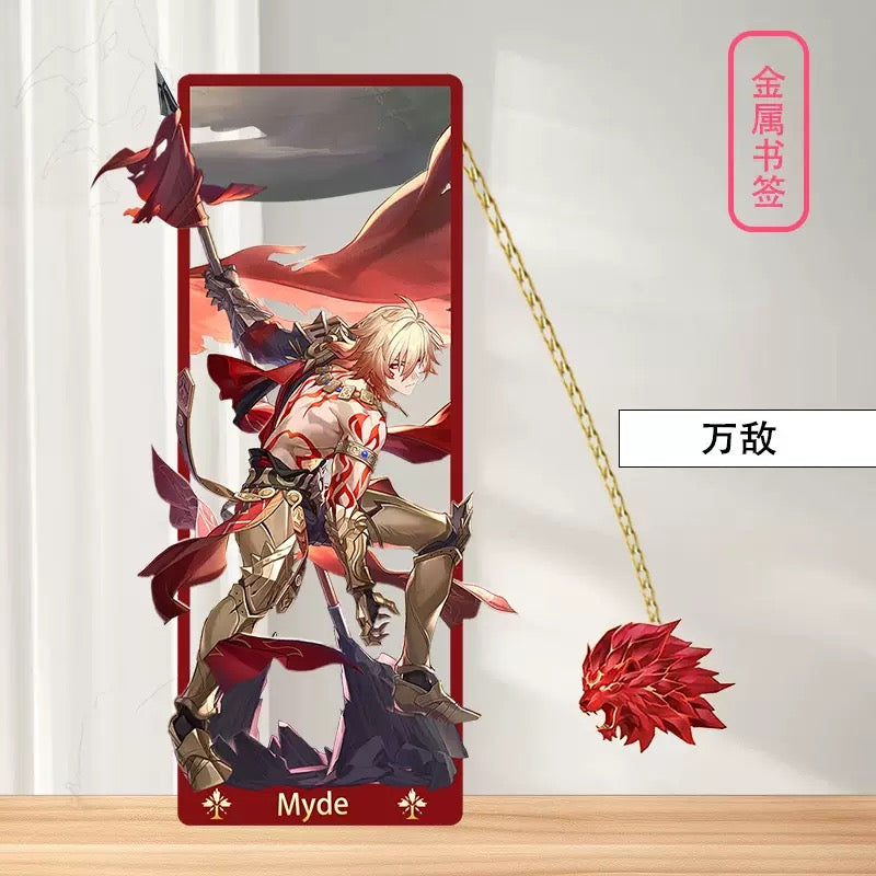Honkai Star Rail Acheron Metal Bookmark - Anime Figure Merch with 3D Display Box - Birthday Gifts for Fans Friends Gamer Book Lovers - Zllada